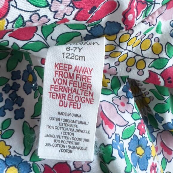 Mini Boden Corduroy Circle Skirt Pink Floral Flowers Elastic Drawstring 6-7y - Picture 7 of 7